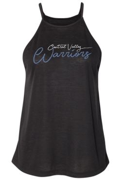 CV WARRIORS BLACK HIGH NECK FLOWY TANK TOP