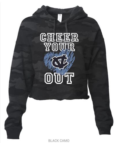 CV WARRIOR CHEER CAMO CROPPED HOODIE