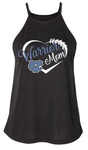 CV "GLITTER" WARRIOR MOM HIGH NECK FLOWY TANK TOP BLACK