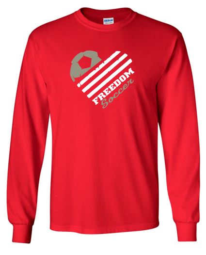 FREEDOM SOCCER "GLITTER" LONG SLEEVE GILDAN TSHIRT
