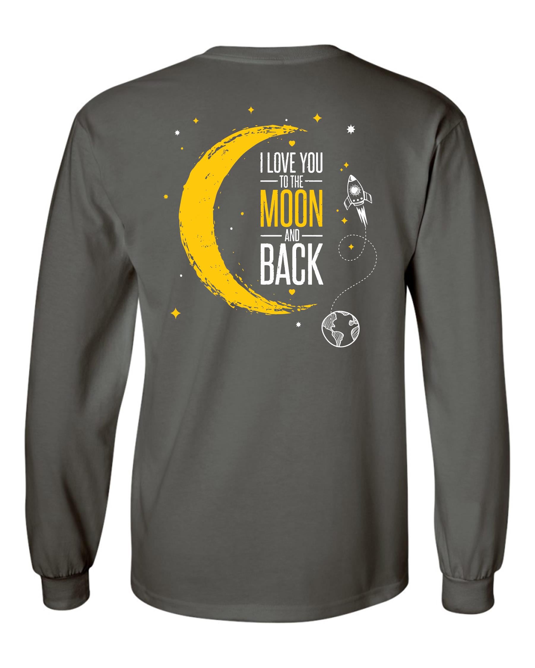 Love You To The Moon Long Sleeve Gray T-shirt