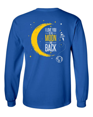 Love You To The Moon Long Sleeve Royal T-shirt