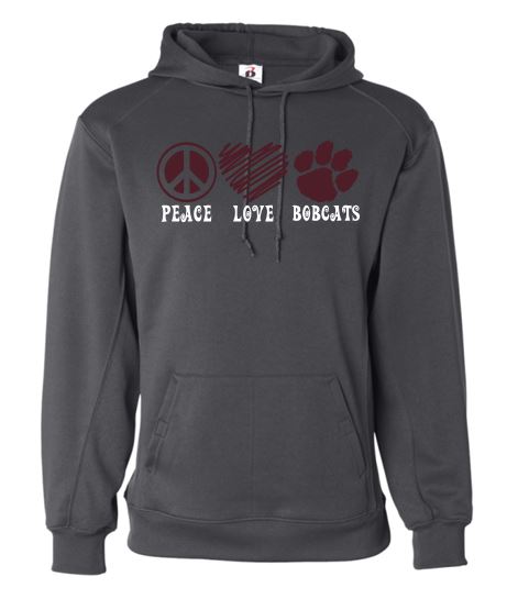 PEACE LOVE BOBCATS SHORT HOODIE