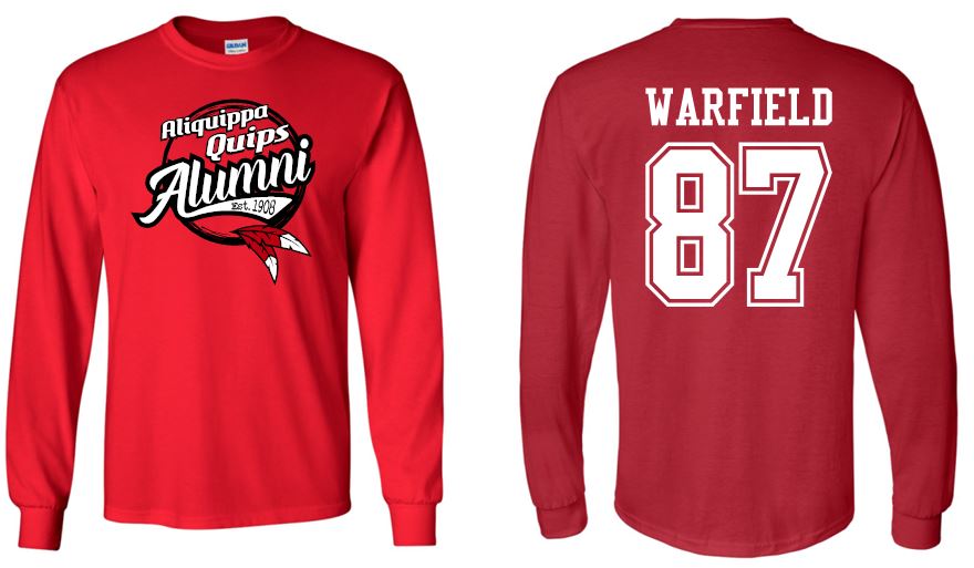 QUIP ALUMNI RED LONG SLEEVE GILDAN TSHIRT