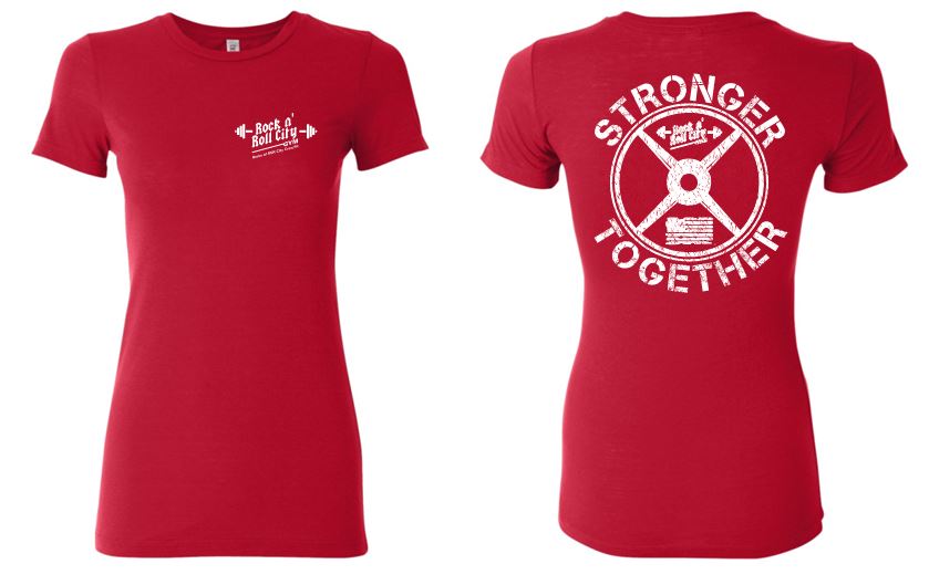 RNR CITY STRONGER TOGETHER LADIES RED TSHIRT