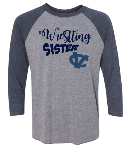 WARRIOR WRESTLING SISTER GLITTER BASEBALL SHIRT